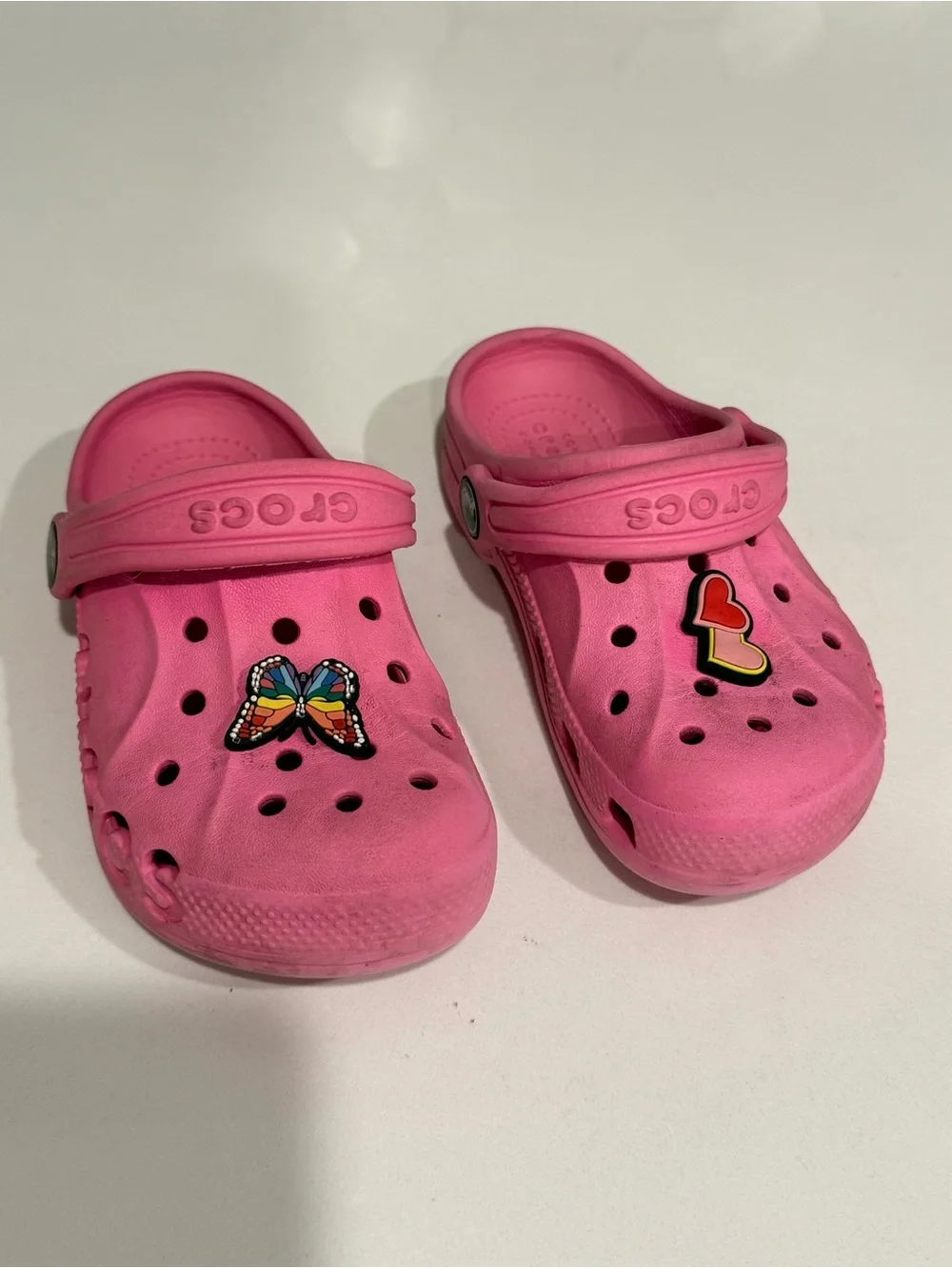 CROCS Kids Pink Classic Clog with Jibbitz Charms